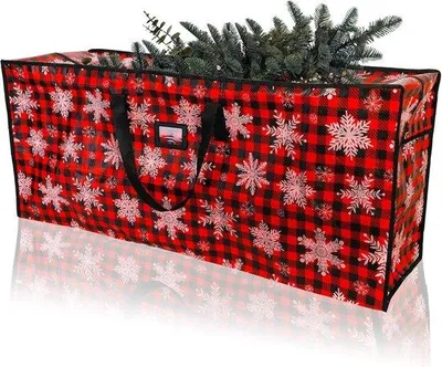 Zdjęcie produktu dla Worek do przechowywania choinki - 120 x 50 x 38 cm - Worek do sztucznych choinek do 230 cm - Worek/torba/pokrowiec na choinkę - z zamkiem błyskawicznym i uchwytami - torba na choinkę - worek/pokrowiec na sztuczną choinkę