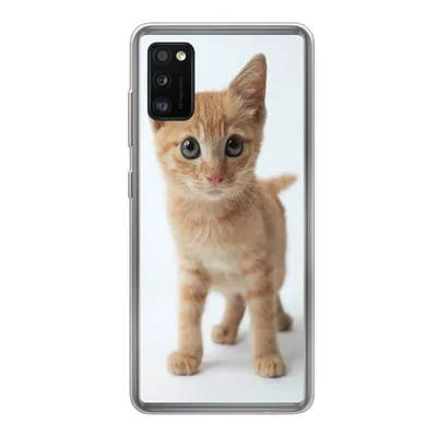 Produktbild von MuchoWow® Handyhülle Schutzhülle Hülle für Samsung Galaxy A41 Katze - Rot - Kätzchen - Mädchen - Kinder - Jungen - Kind Silikon Softcase Handy Hülle - Mobiltelefon
