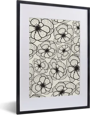 Produktbild von MuchoWow® MuchoWow® Gerahmtes Poster Natur - Blumen - Muster 30x40 cm - Poster mit zchwarzem Bilderrahmen - Wandposter Schlafzimmer