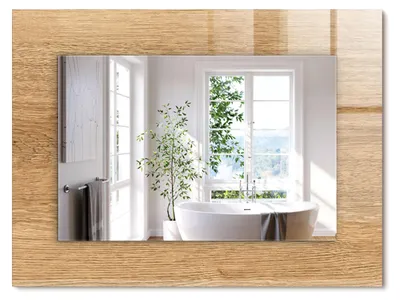 Produktbild von Holz mit Textur – Rechteckiger Spiegel mit Druck 80x60 cm – Modern - Dekorativ für die Wand