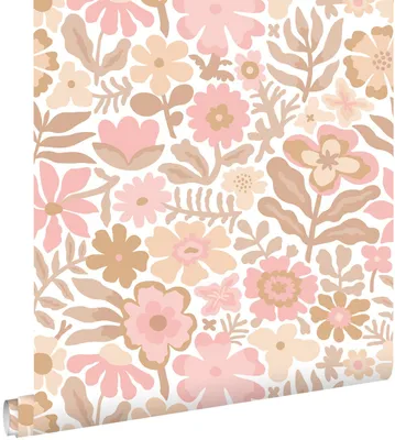 Produktbild von ESTAhome Tapete Blumen Weiß, Beige und Rosa 50 x 900 cm