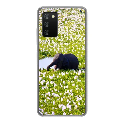 Produktbild von MuchoWow® Handyhülle Schutzhülle Hülle für Samsung Galaxy A03s Elefant - Wasser - Pflanzen - Grün - Natur - Tiere Silikon Softcase Handy Hülle - Schutz