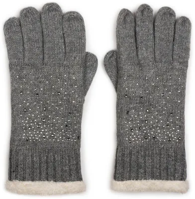 Produktbild von styleBREAKER warme Handschuhe mit Strass und Fleece, Winter Strickhandschuhe, Da