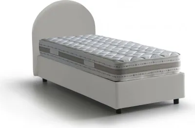 Produktbild von Einzelbett Dnasut, Containerbett mit Kunstlederbezug, 100%  Italy, Seitliche–ffnung, inklusive Matratze 80x190 cm, Weiß