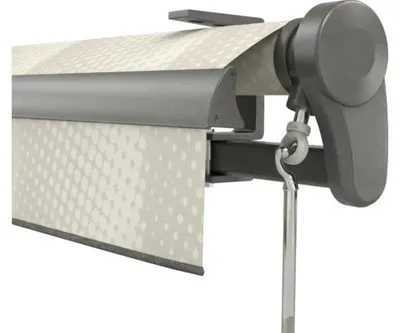 Produktbild von Soluna Gelenkarmmarkise Trend 3x2 Stoff Dessin J202 Gestell DB703 dunkelgrau Antrieb Rechts inkl. Motor, Wandschalter un