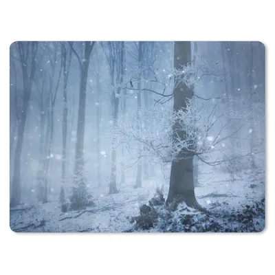 Produktbild von MuchoWow® Mauspad Mousepad Wald - Winter - Schnee 23x19 cm - Mousepads - Maus Mat - Pad - Mausunterlage - Schreibtischunterlage - Mauspad