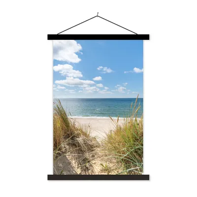 Produktbild von MuchoWow® Textilposter Düne - Gras - Meer - Strand 40x60 cm mit schwarzem Rahmen - Wanddekorationen