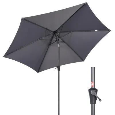 Produktbild von Deuline Alu Sonnenschirm Ø300cm Gartenschirm Terrassenschirm Marktschirm neigbar mit Kurbel Aluminium Mast UV50+ Bespannung MALTA+ Grau 521818