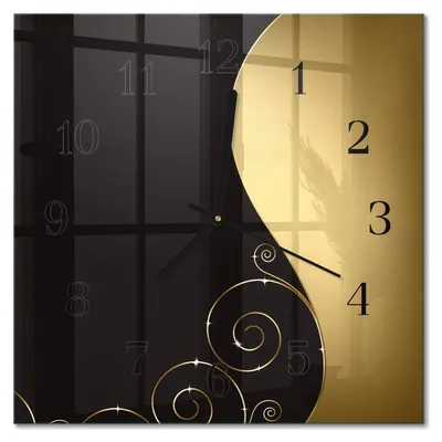Produktbild von Tulup Glasuhr Wanduhr Küchenuhr Echt-Glas 30x30 cm Modern Dekorativ Geräuschlos Schwarzen Zeigern - Abstrakte Kunst