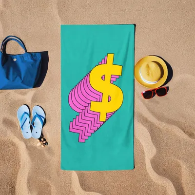 Produktbild von Mijolnir, Dollar Baskili, Strandtuch, Grün, 60 % BAUMWOLLE / 40 % POLYESTER, 75 x 150 cm