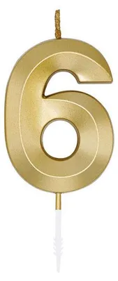 Produktbild von Zahlenkerze Kuchenkerze 6cm gold 6