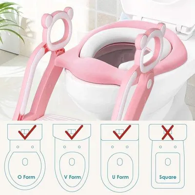 Produktbild von Famanu Toilettensitz für Kinder mit Trittstufe - verstellbarer Toilettrainer mit PolyurethanSitzkissen, rutschfest