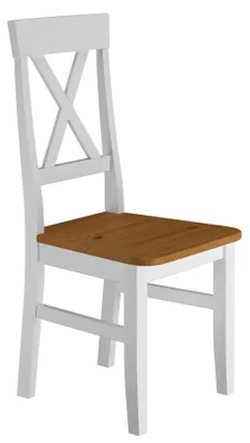 Produktbild von Küchenstuhl Massivholzstuhl Farbton Eiche und weiß Esszimmerstuhl Massivholz V-90.71-24W