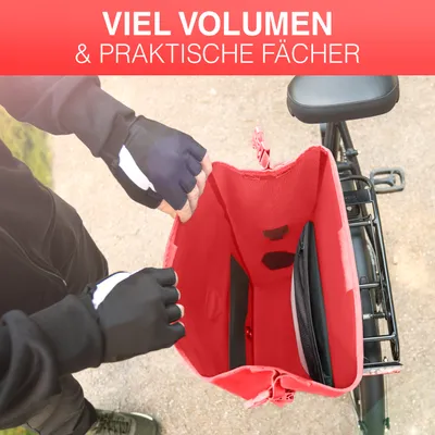 Produktbild von Valkental ValkOcean Gepäckträgertasche aus recyceltem Plastik, Farbe:rot