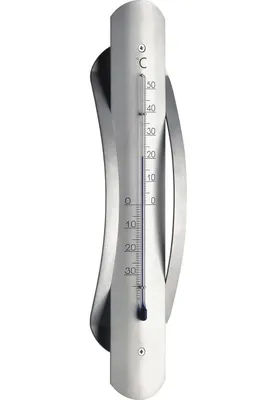Obrázek produktu pro TFA - Analoges Innen-Außen-Thermometer aus Aluminium 12.2044 - silber