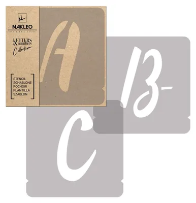 Produktbild von Alphabet Malschablonen Set 42 Stück, 7 cm Buchstaben & Zahlen Handwriting Capital Schriftart, Wiederverwendbare Kunststoff Stencil, DIY