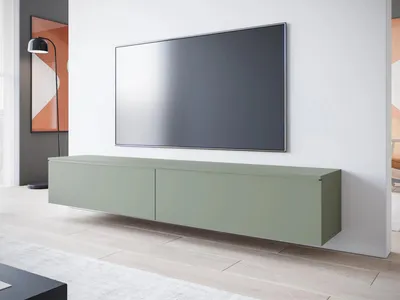 Produktbild von MIRJAN24 TV-Lowboard Detroit D180, Stilvoll TV-Tisch, 2 Türen, Modern Wohnzimmer (Nebelgrün, ohne Beleuchtung)