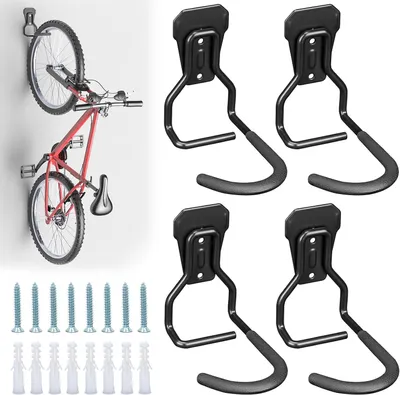 Zdjęcie produktu dla Podnośnik rowerowy Euqvunn – solidny uchwyt ścienny do rowerów, wytrzymujący obciążenie do 35 kg, oszczędzający miejsce, idealny do przechowywania rowerów w pionie w garażu lub wewnątrz budynku