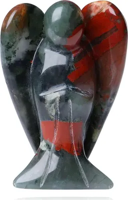Zdjęcie produktu dla Figurka anioła stróża kryształ uzdrawiający kamień dekoracja 50mm posąg bloodstone