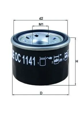 Produktbild von Ölfilter MAHLE OC 1141 Anschraubfilter