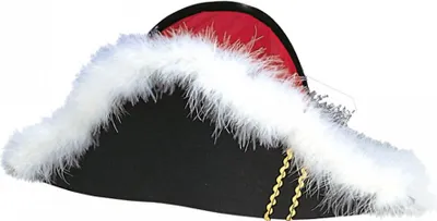 Produktbild von Schwarzer Napoleon Hut aus Filz mit Federflaum für Fasching & Motto Party