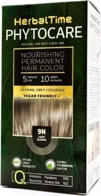 Zdjęcie produktu dla Herbal Time Phytocare trwała farba do włosów naturalny Vegan 9N jasny blond 130 ml