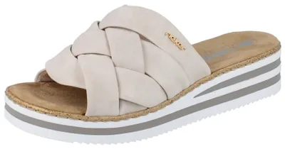 Produktbild von RIEKER Damen Pantolette hellbeige Kunstleder - Größe: 38