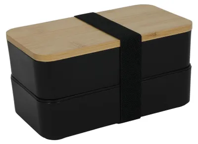 Obrázok produktu pre Lunchbox s príborom, dvojitý, 18 x 10 x 9,5 cm