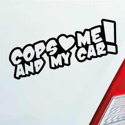 Produktbild von Auto Aufkleber Cops Love me and my Car! Racing Rennen Tuning 15x5 cm Schwarz Glanz Sticker Heckscheibenaufkleber