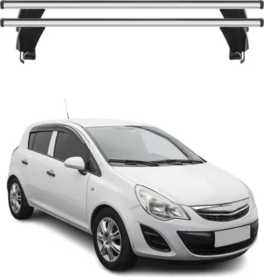 Image de Menabo Barres de toit transversales pour Vauxhall Corsa 2011-2014 Porte-Bagage lisse en Alu Argent 2x