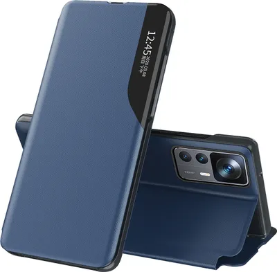Produktbild von Hülle für Xiaomi 12T / 12T Pro, Smart View Fenster Flip Stand Cover Kunstleder Schutzhülle für Xiaomi 12T / 12T Pro Blau