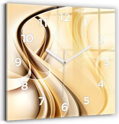 Produktbild von Wallfluent Wanduhr – Stilles Quarzuhrwerk - Uhr Dekoration Wohnzimmer Schlafzimmer Küche - Zifferblatt - weiße Zeiger - 30x30 cm - Abstrakte Wellen