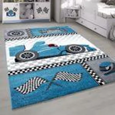 Produktbild von Homebyhome Kinderzimmer Teppich, Kinderteppich, Jungen Teppich Trendmuster Rechteckig und Rund Weich, Grösse: 200x290 cm