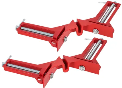 Imagen del producto de KOTARBAU®: Juego de 2 abrazaderas angulares, perfectas para el taller de bricolaje, con una longitud de 75 mm