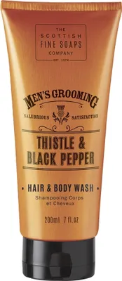 Zdjęcie produktu dla Mydo do ciaa i wosw dla mczyzn Scottish Fine Soaps - Czarny pieprz i oset, 200 ml