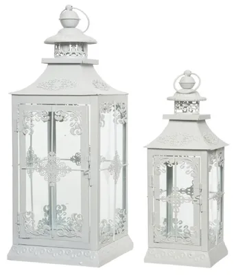 Produktbild von Laterne Eisenlaterne romantik Windlichtlaterne creme 2er Set