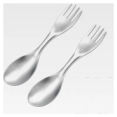 Produktbild von 2SET Multifunktionales Campingbesteck, 20 cm, Leichtes Material als vielseitiges Besteck für verschiedene Mahlzeiten, Camping-Spork und Göffel für unterwegs
