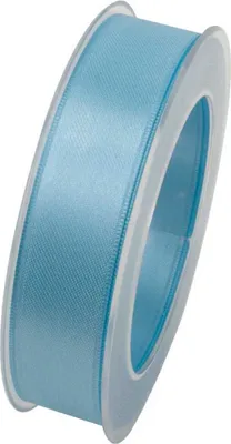 Produktbild von Doppelsatin Stoffband Schleifenband 25mm (1m=0,32EUR) hellblau 25m Rolle Goldina