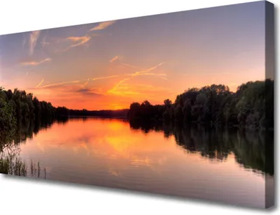 Produktbild von Tulup Leinwand-Bilder 100x50 Wandbild Canvas Kunstdruck See Wald Landschaft