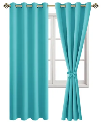 Obrázok produktu pre Záclony zatemňujúce svetlo, modrej farby, vhodné do spálne a obývačky, 2 kusy, rozmer 215 x 132 cm