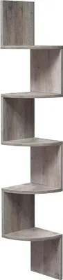 Produktbild von VASAGLE Eckregal, Wandregal mit 5 Fächern, schwebendes Regal, für Küche, Schlafzimmer, Wohnzimmer, Arbeitszimmer, Büro, grau