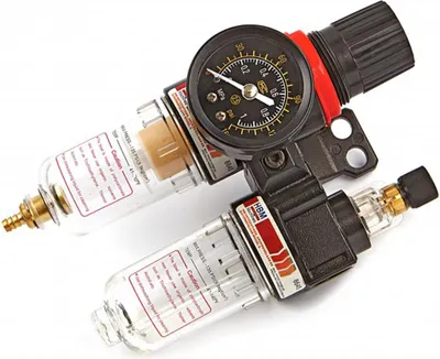 Immagine prodotto di Separatore d'acqua e olio ad aria compressa, riduttore di pressione per compressore, filtro regolatore aria con manometro 1/4" Hbm modello 2