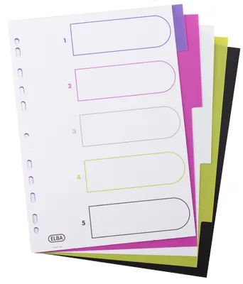 Produktbild von Oxford by ELBA Kunststoff Register myColour DIN A4 5-teilig blanko