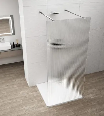 Produktbild von Polysan ESCA CHROME Dusch-Glasteil, freistehend, Glas Flute, 1500 mm