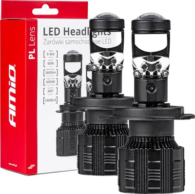 Obrázok produktu pre LED autožiarovky PL Lens H4/H19, 6000K Canbus, bez indikátorov poruchy, 60W, 3800lm
