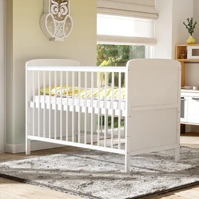 Produktbild von Baby-Delux Babybett Gitterbett Kinderbett Natalie 140x70 Beißschienen höhenverstellbar weiß umbaubar