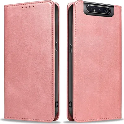 Produktbild von Handyhülle für Samsung Galaxy A80 Kunstleder Flip Cover Hülle Handytasche Case Kartenfach Farbe: Rosa