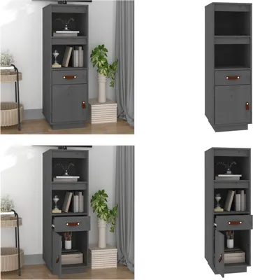Produktbild von vidaXL Highboard Grau 34x40x108,5 cm Massivholz Kiefer - Highboard - Highboards - Highboard Holz - Sideboard