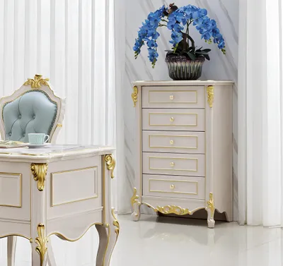 Zdjęcie produktu dla Kommode Sideboard Kommoden Sideboards 5 Schubladen Hochschrank Schrank Echtholz