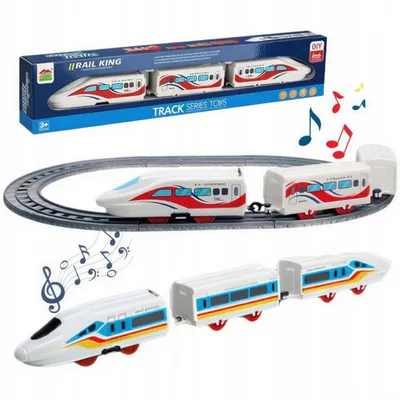 Zdjęcie produktu dla Pociąg Na Baterie Z Torami Światło Dźwięk Kolejka Tramwaj Express Jeździ